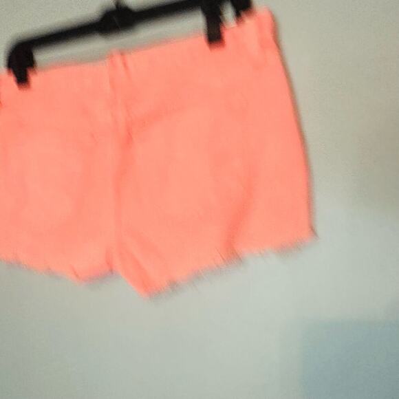 J BRAND Joanie Boy Sherbet Orange Button Fly Knit Hem Denim Shorts Size 25 - Picture 3 of 8